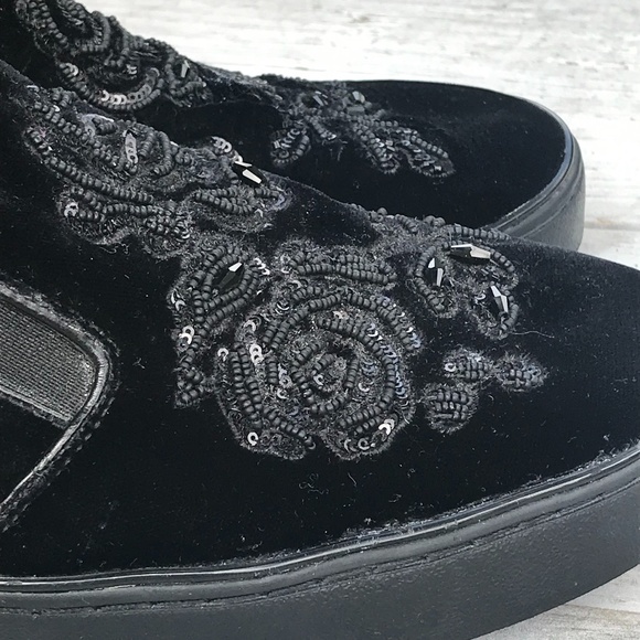 SALE! Michael Kors Beaded Velvet Black Loafers - Picture 5 of 14